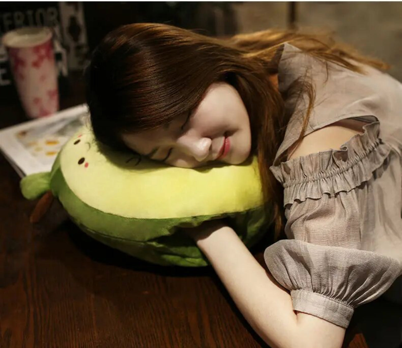 Avocado blanket pillow