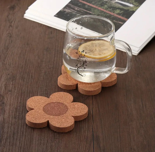 Cork Coasters Flowers