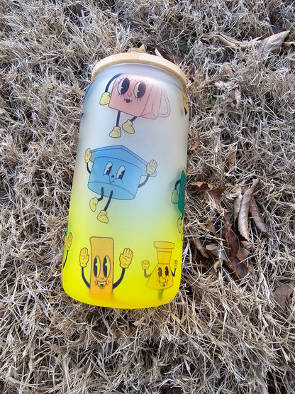 Happy School Glass Can