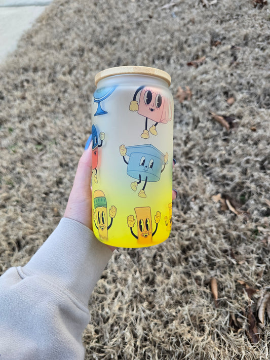 Happy School Glass Can