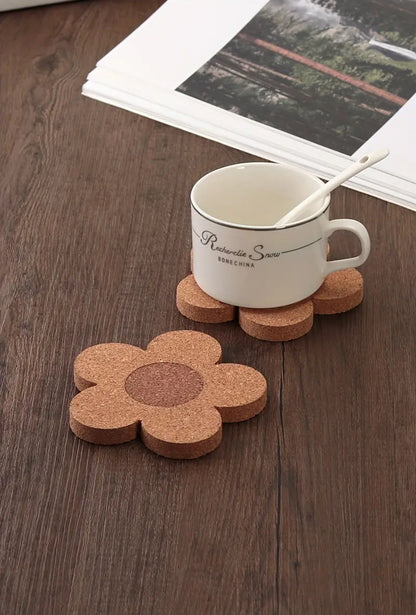 Cork Coasters Flowers