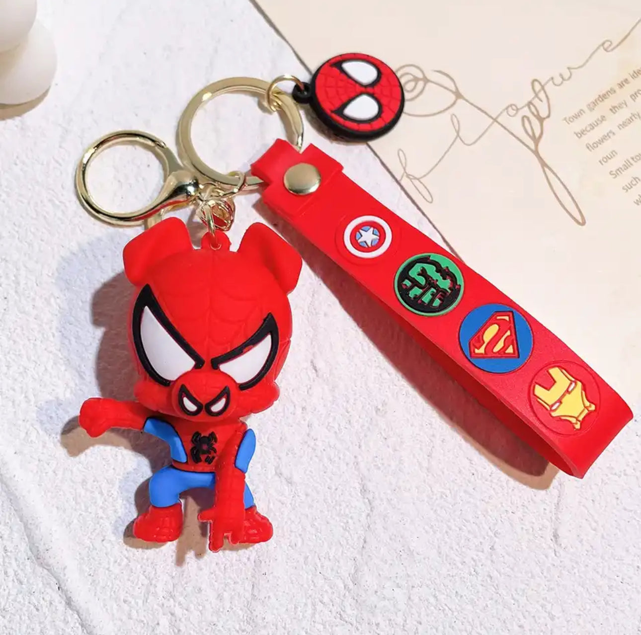 Pig Spiderman keychain