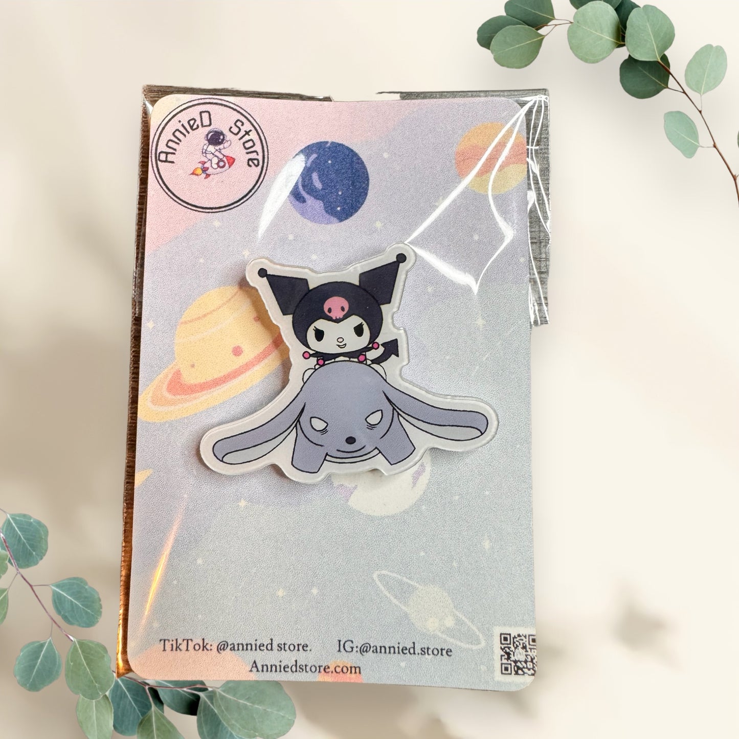 Acrylic Kuromi Badge