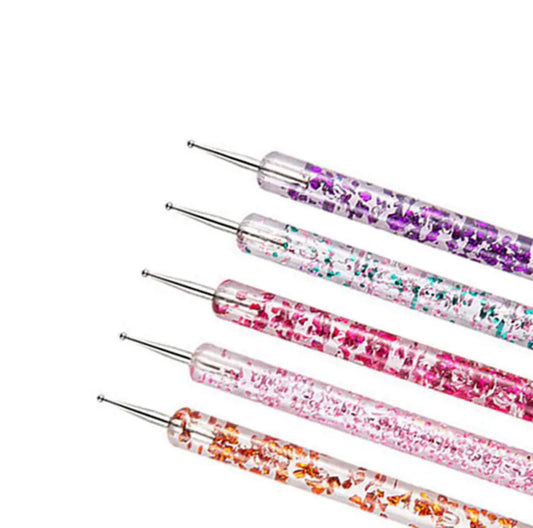 5 Pcs Nail Art Dotting Pen Crystal Beads