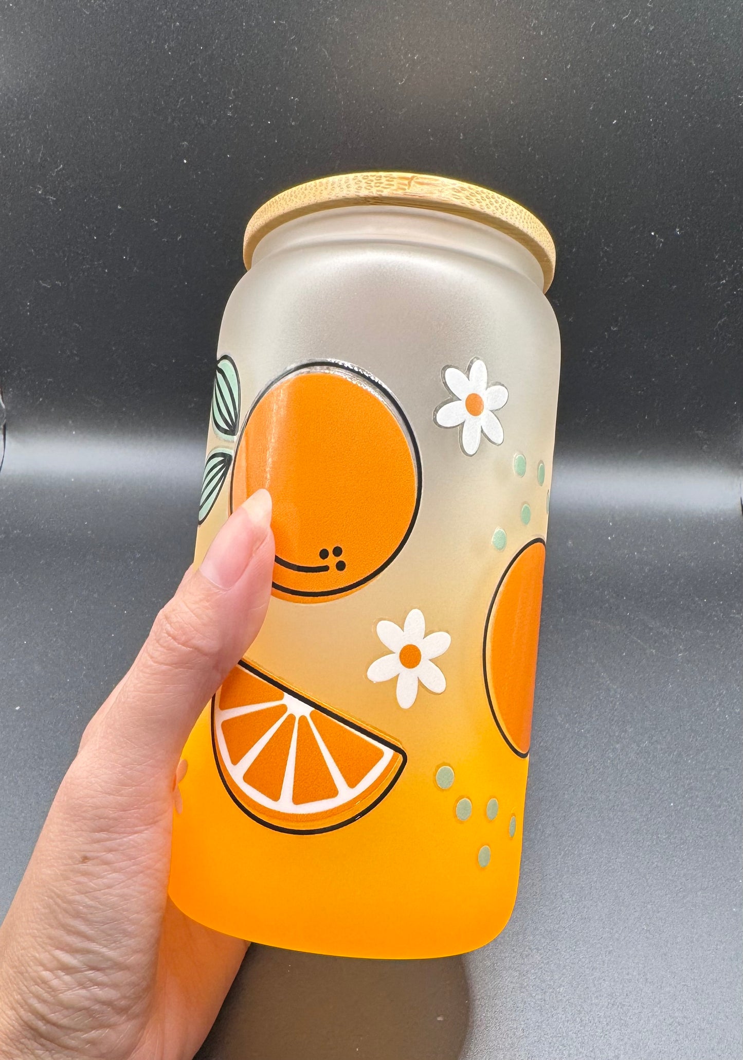 Orange Glass Can