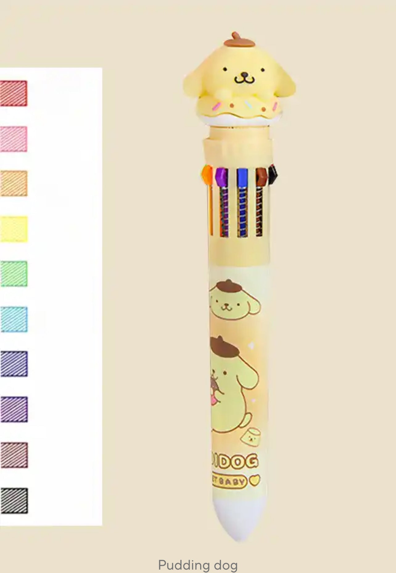 Sanrio Press Ten Color Ballpoint Pen Cartoon Kawaii Kuromi Multi-color Students Gel Pen Melody Sanrio Stationery Write Cute Pens