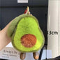 Metal Ring Plush Ball Toy Avocado Car Accessories Korean Style Key Chain Women Bag Pendant Key Holder Hanging Doll Model