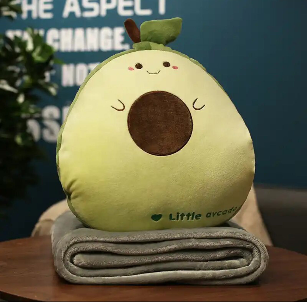 Avocado blanket pillow