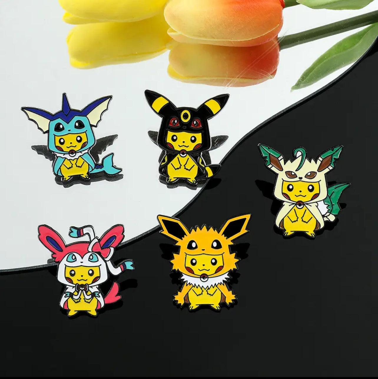 1/5 Pcs Cute Pikachu Brooch Creative Yellow Elf Enamel Pin Metal Badge Clothing BackPack Jewelry