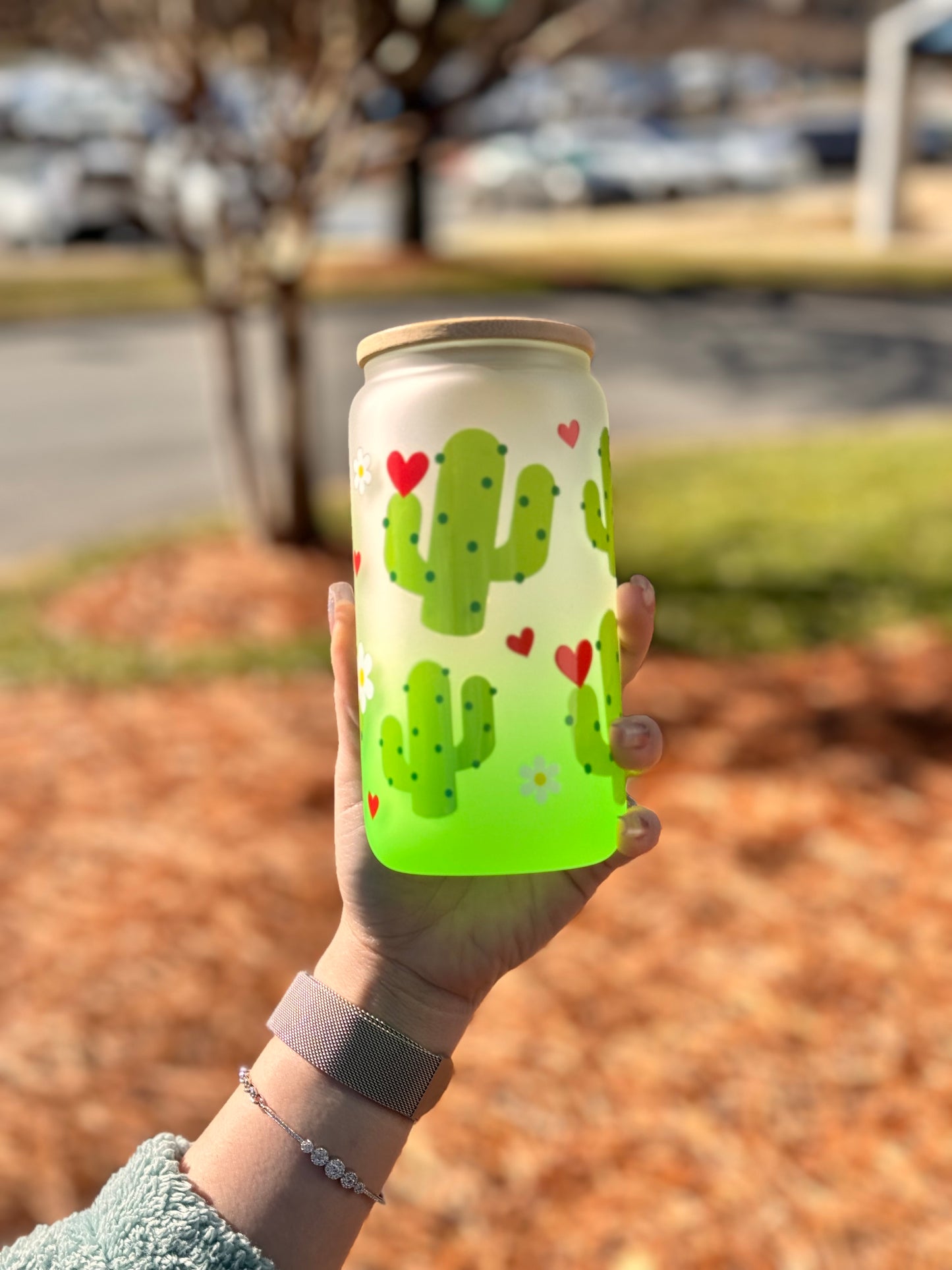 Cactus Glass Can