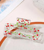 Women Cherry Pattern Rectangle Fashionable Hair Claw For Daily Life Cute