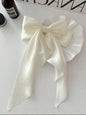 Women's Oversized Black & White Satin Bow Hair Clip, Elegant & Versatile Retro Fashion Hair Accessory For Daily Wear & Outfit Decoration Cute