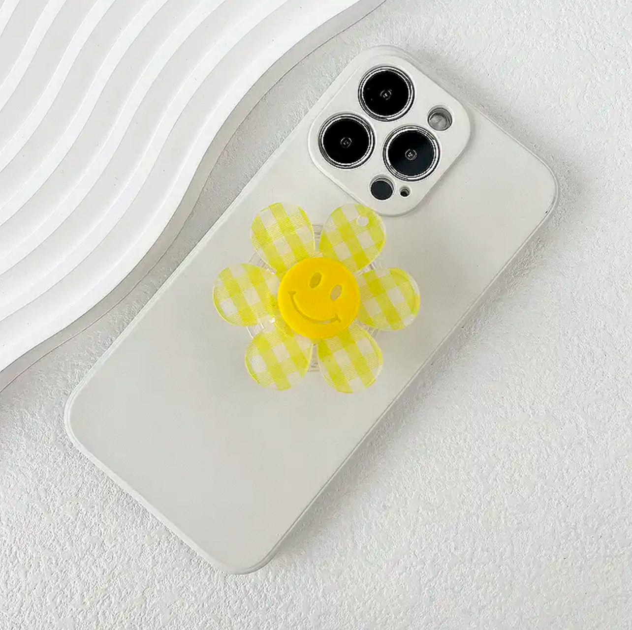 Phone Holder Lovely Smile Face Socket Tok Stand Grip Lazy Folding Mobile Phone Support