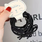 6pcs Colorful Bow Basic Hair Ring, Knotted Head Rope Tie Hair Elastics Set For Female