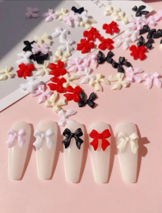 1 Package Of 50 Bow Design Nail Art Decorations