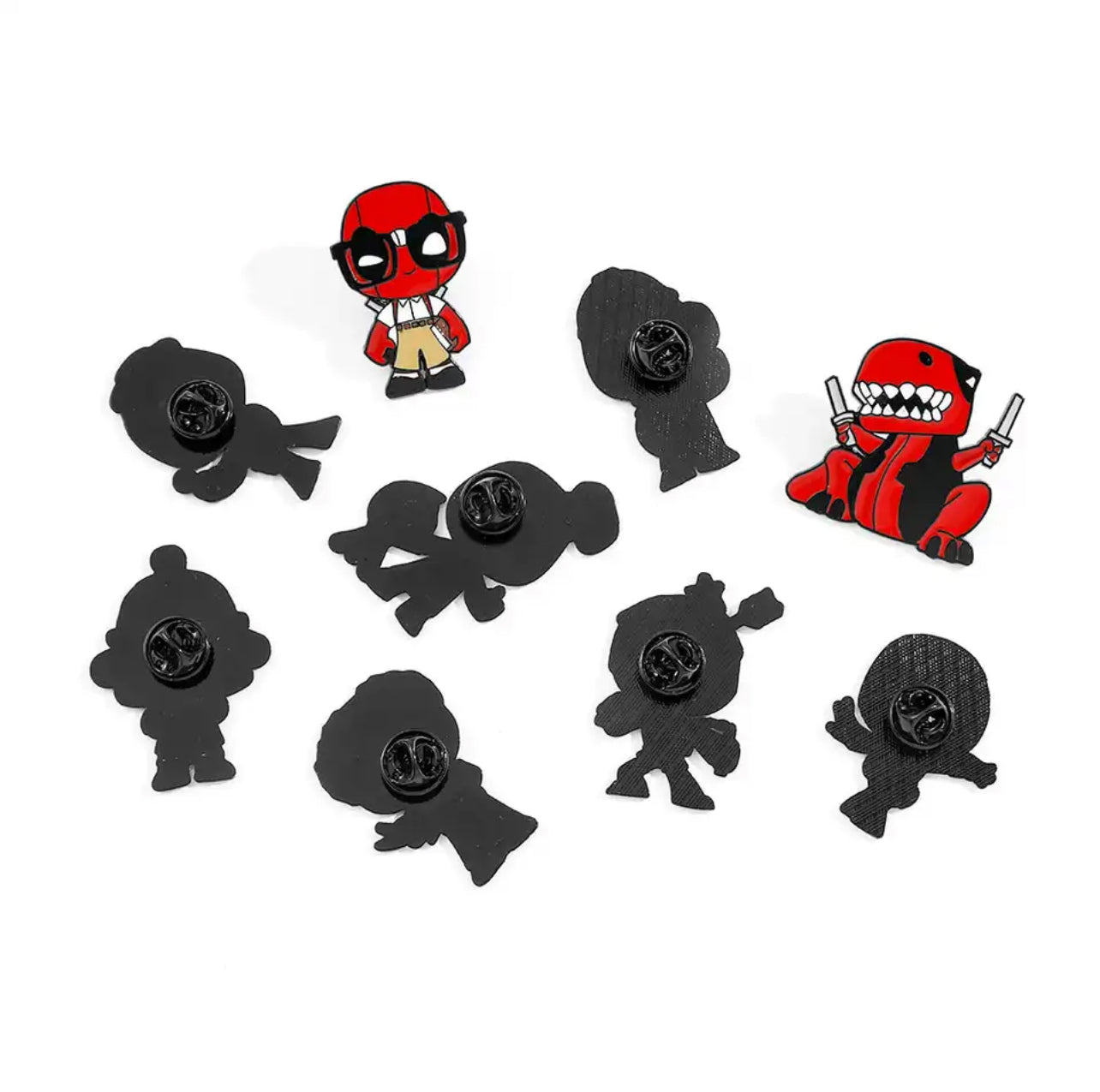 1/9Pcs Anime Cartoon Brooch Creative Cute Deadpool Trend Dressing Enamel Pin Metal Badge Jewelry Clothing Backpack Accessories