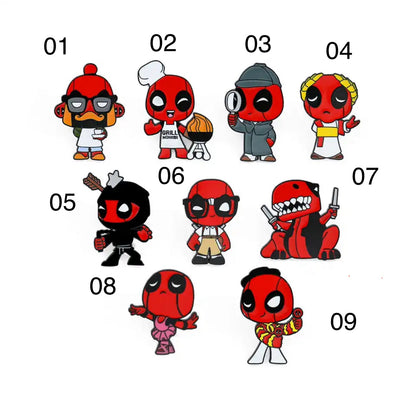 1/9Pcs Anime Cartoon Brooch Creative Cute Deadpool Trend Dressing Enamel Pin Metal Badge Jewelry Clothing Backpack Accessories