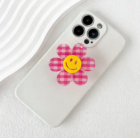 Phone Holder Lovely Smile Face Socket Tok Stand Grip Lazy Folding Mobile Phone Support