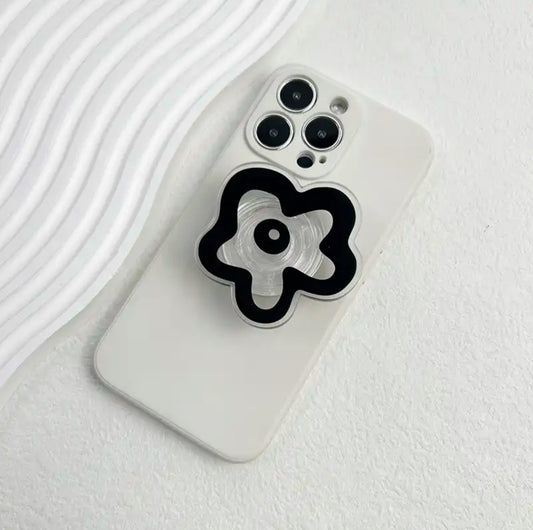 Black Flowers PopSockets Phone