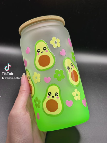 Avocado Glass Can